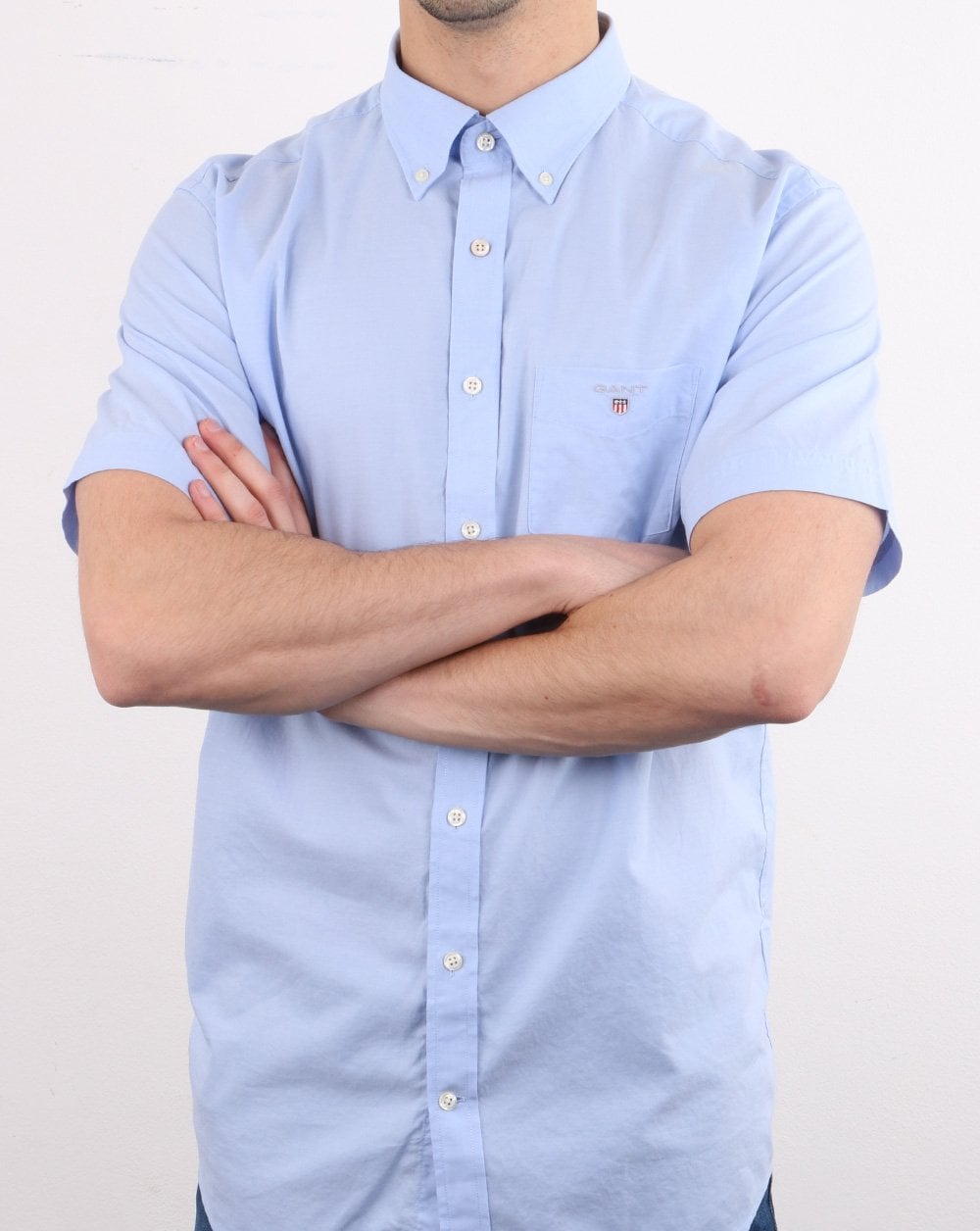 Gant Broadcloth Short Sleeve Shirt Hamptons Blue