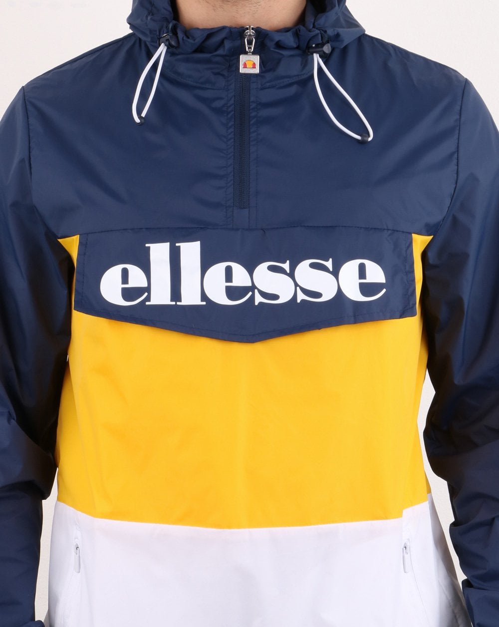 Ellesse 3 colour Jacket Navy/Yellow/White