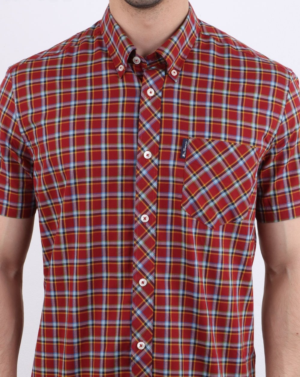 Ben Sherman Short Sleeve Check Shirt Red