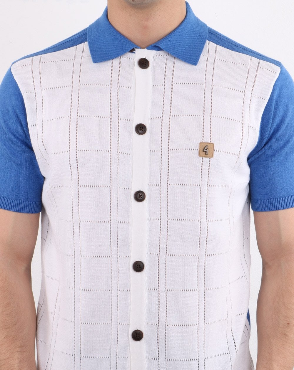 Gabicci Vintage Morgan Polo Shirt White and Blue