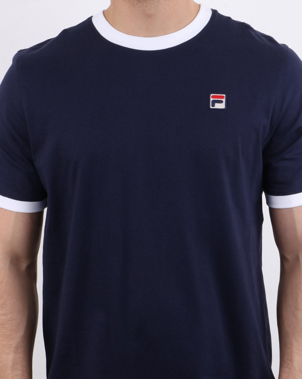 Fila Vintage Ringer T-Shirt Marineblau/Weiß
