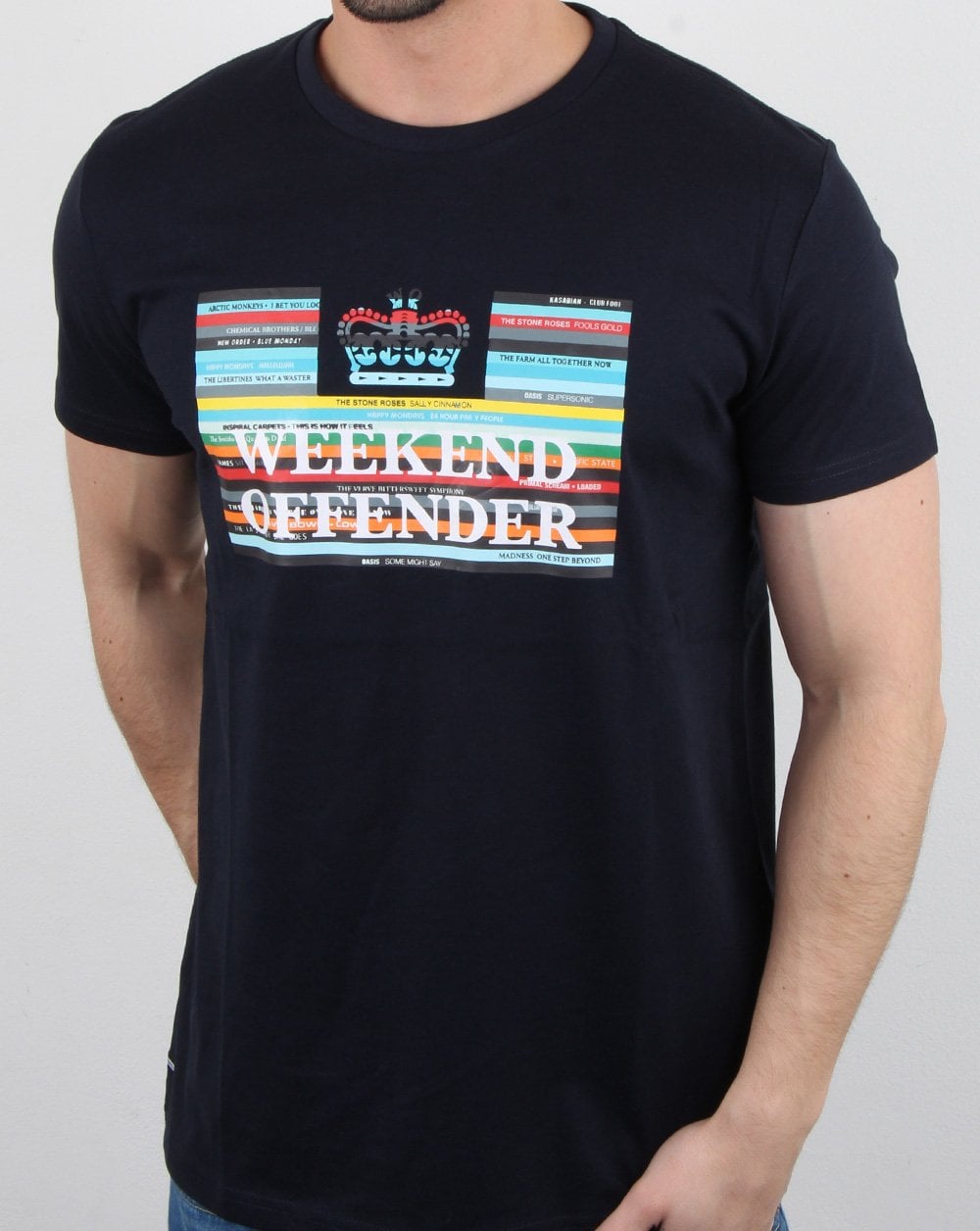 Weekend Offender Spines T-shirt Navy