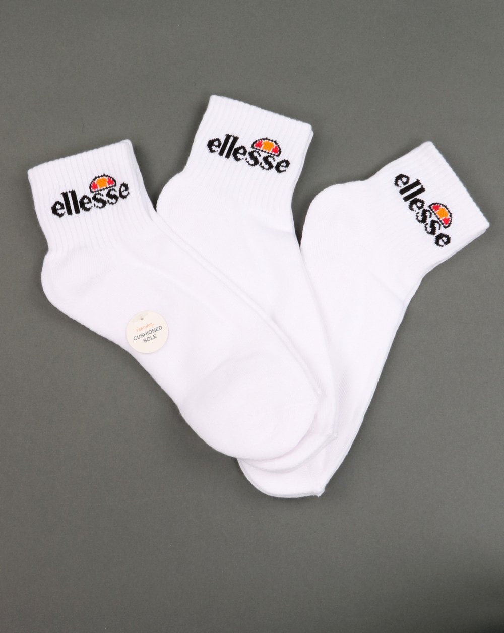 Ellesse Arrom 3 Pack Trainer Socks White