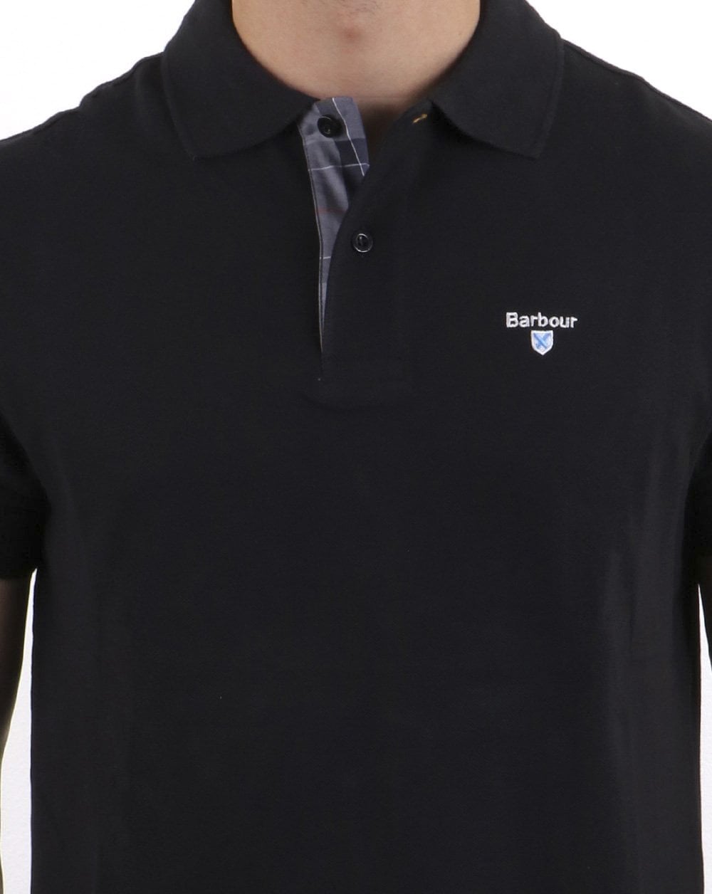 Barbour Tartan Pique Polo Black