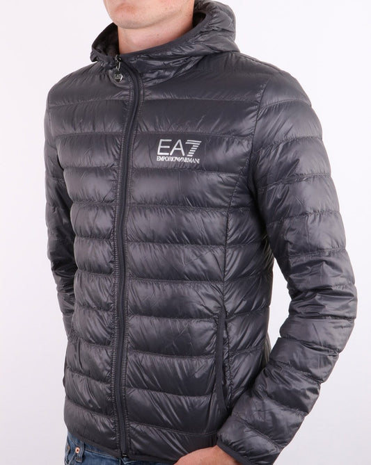 Emporio Armani EA7 Emporio Armani EA7 Core Logo Daunenjacke mit Kapuze Anthrazit