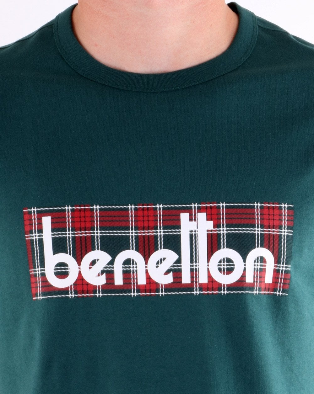 Benetton Box Logo T Shirt Dark Green