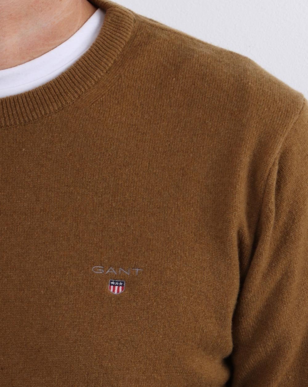 Gant Superfine Lambswool Crew Neck Butternut