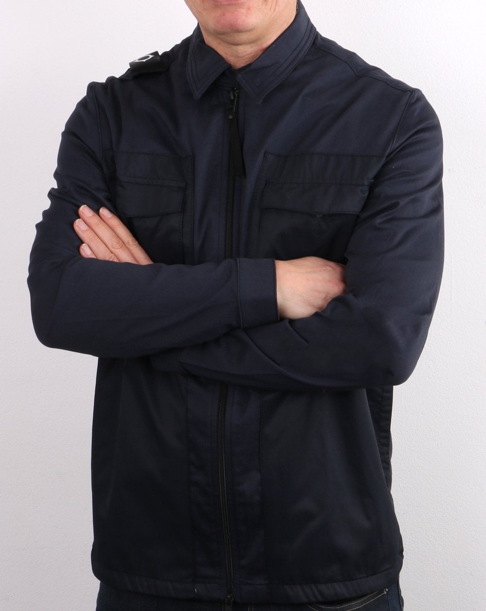 Ma.strum Zip Through Overshirt Navy