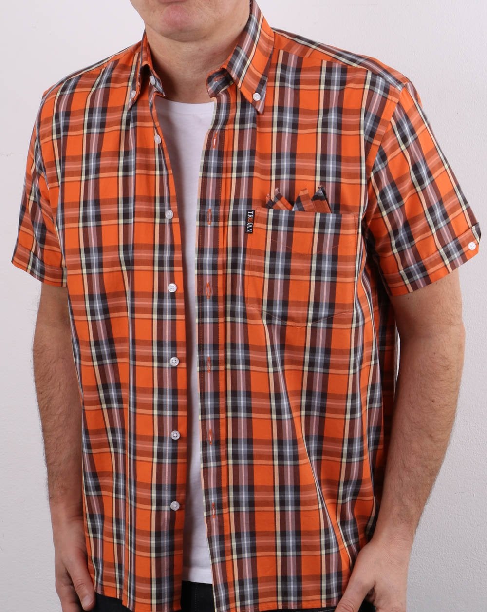 Trojan Check Shirt Orange