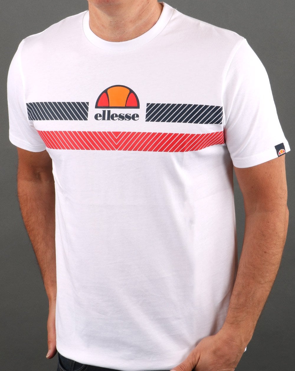 Ellesse Glisenta T Shirt White/Navy/Red