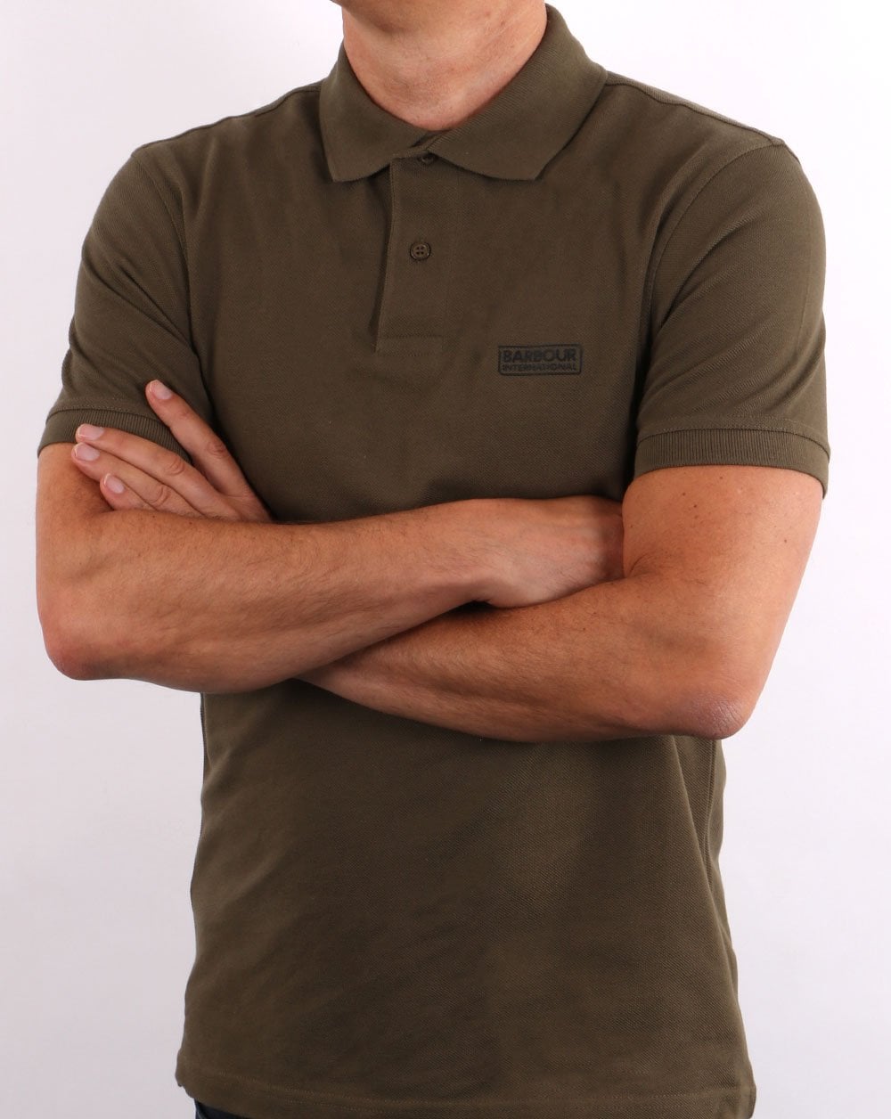 Barbour International Essential Polo Dusky Olive