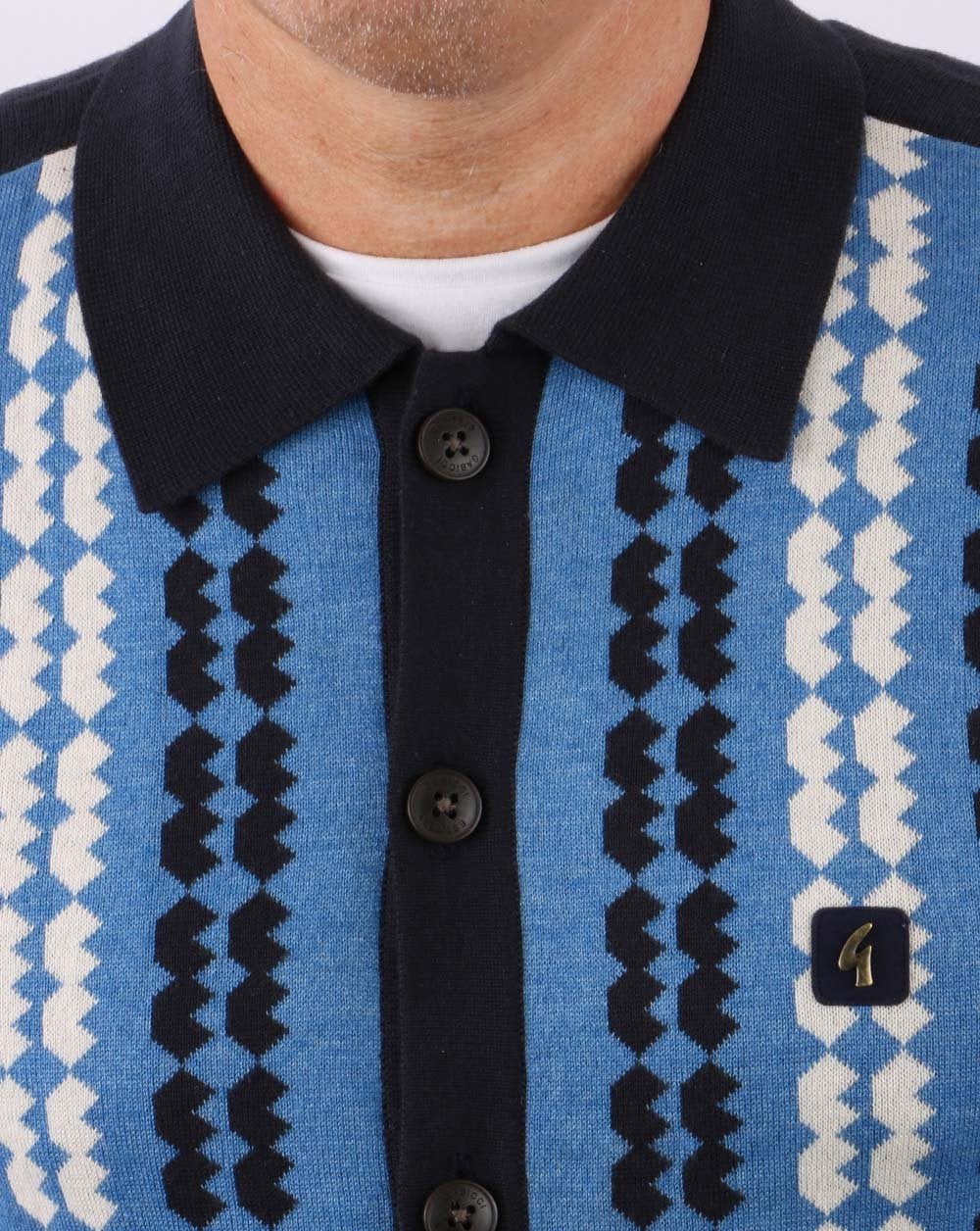 Gabicci Vintage Nicholson Long Sleeve Polo Navy