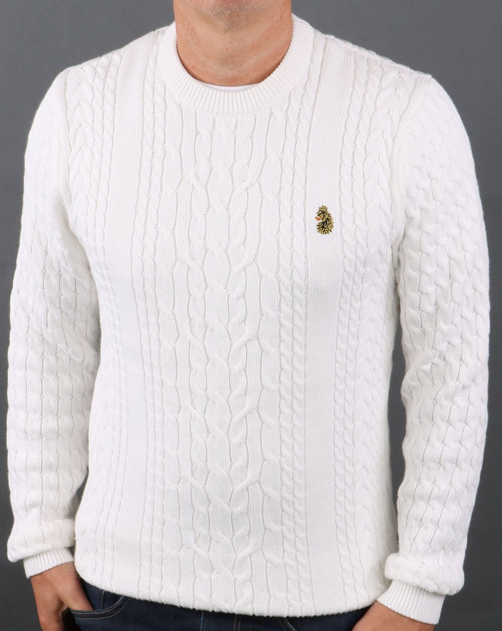 Luke Carter Johnson Cable Knit Cream