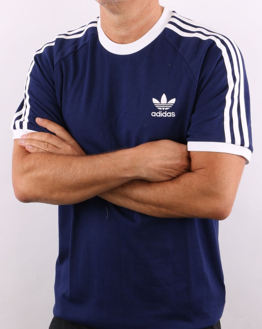 Adidas Originals 3 Stripes T Shirt Navy