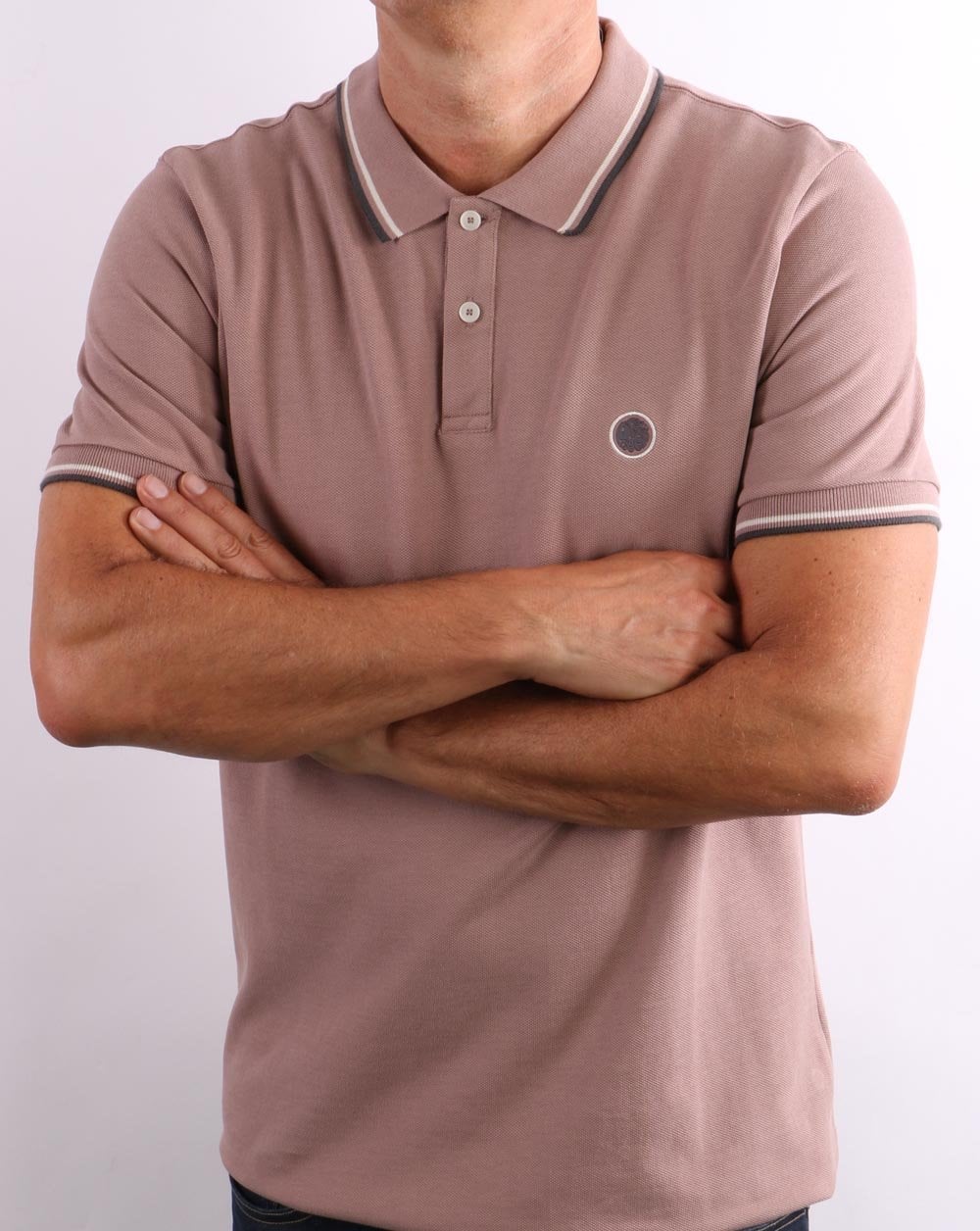 Pretty Green Tipped Polo Dusk Pink