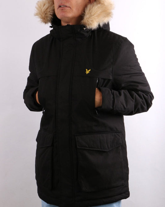 Lyle and Scott Lyle & Scott – Parka mit Microfleece-Futter, tiefschwarz