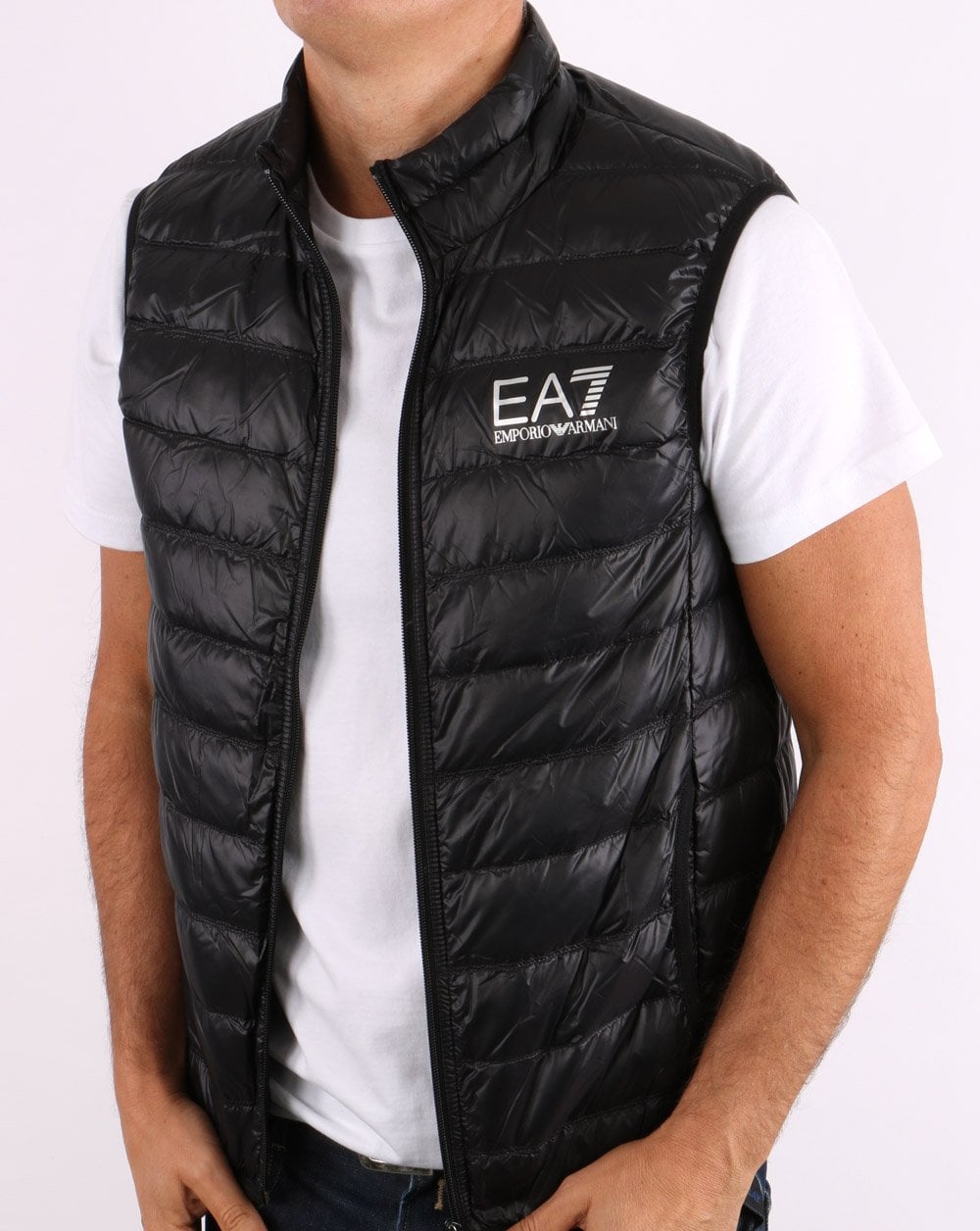 Emporio Armani EA7 Core Logo Zip Down Vest Black