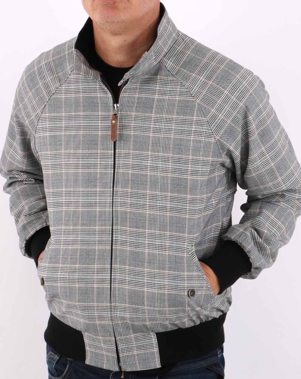 Trojan Check Harrington Jacket Black