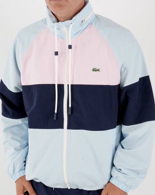Lacoste Lacoste Windbreaker mit Brustpaneel Himmelblau/Marineblau/Pink