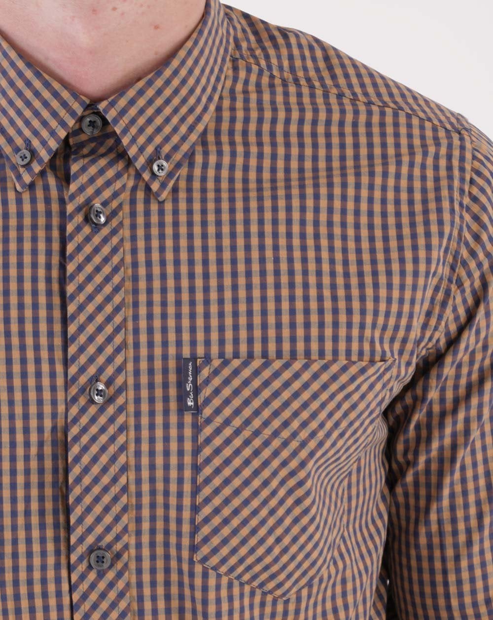 Ben Sherman Signature Gingham Shirt Ochre