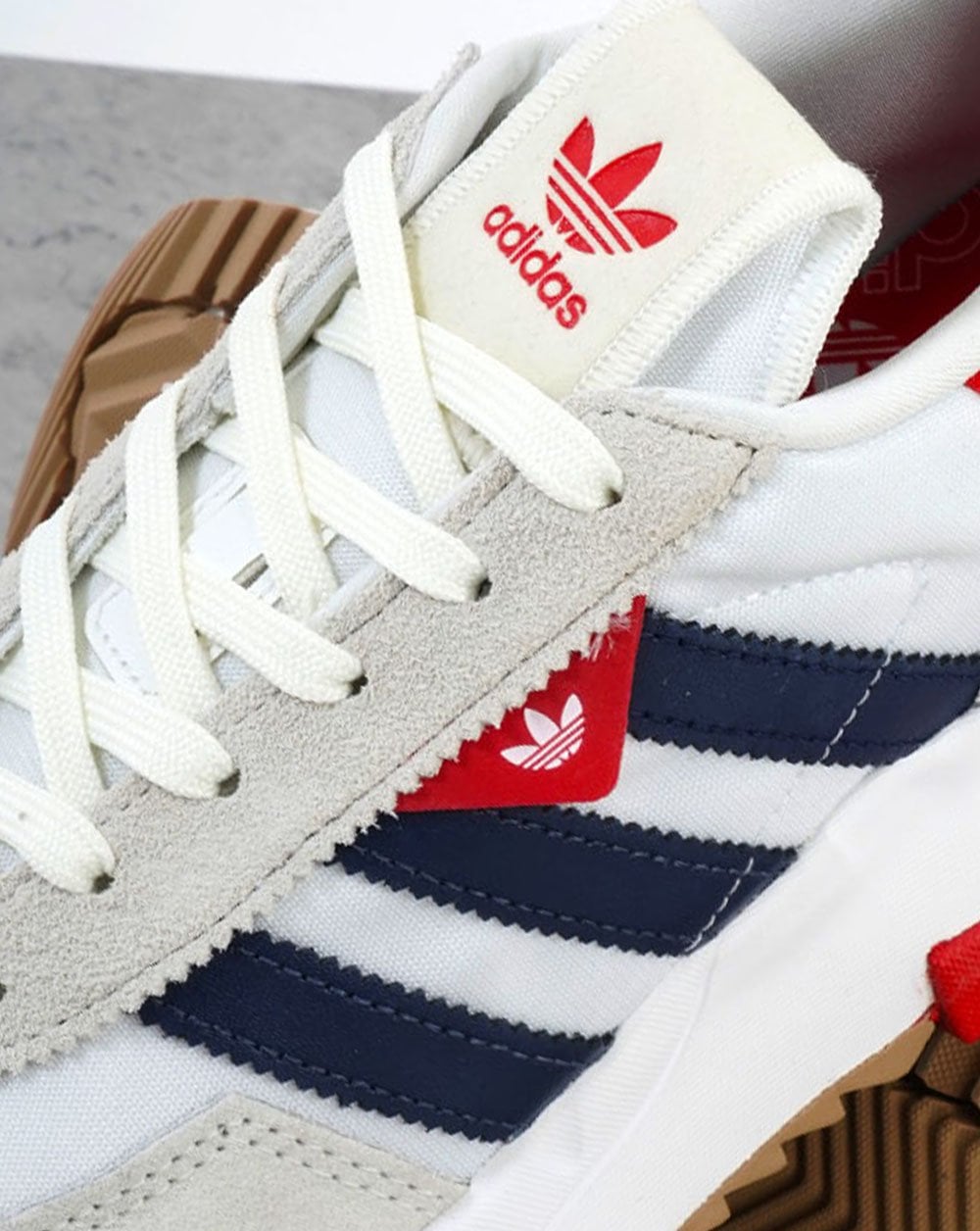 Adidas Retropy F2 Trainers White/Dark Blue/Red