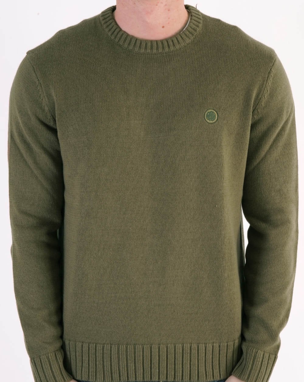 Pretty Green Standards Knitted Jumper Khaki Green