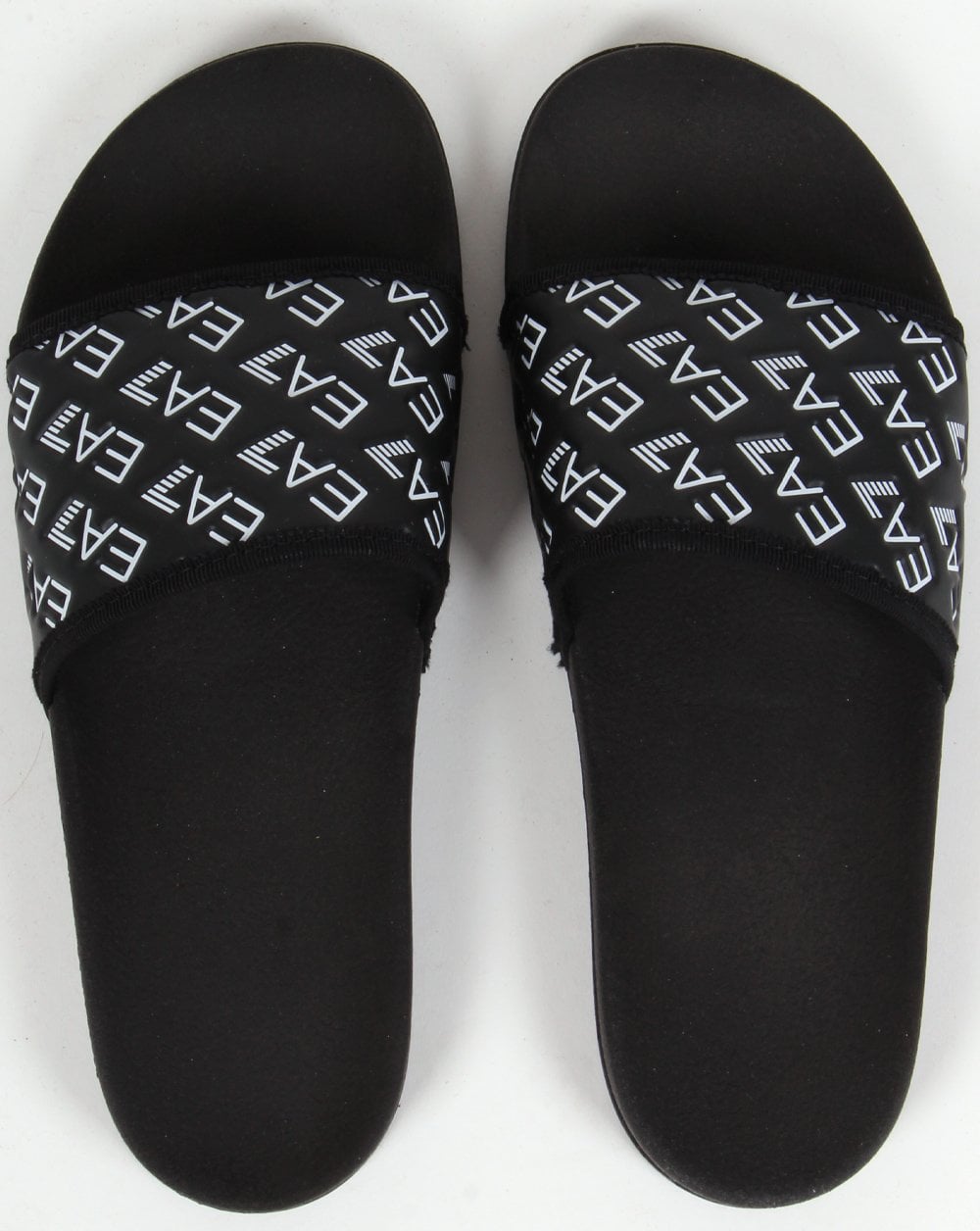 EA7 AOP Sliders Black/White
