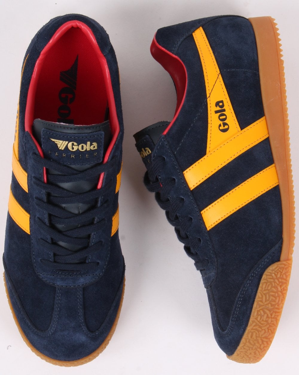 Gola Harrier Suede Trainer Navy / Golden Yellow