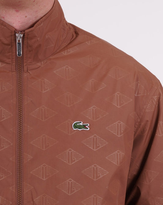 Lacoste Lacoste – Trainingsjacke mit Monogramm-Print, Hellbraun