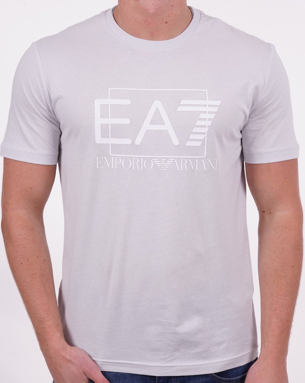 EA7 Visibility Pima Cotton T-shirt Light Grey