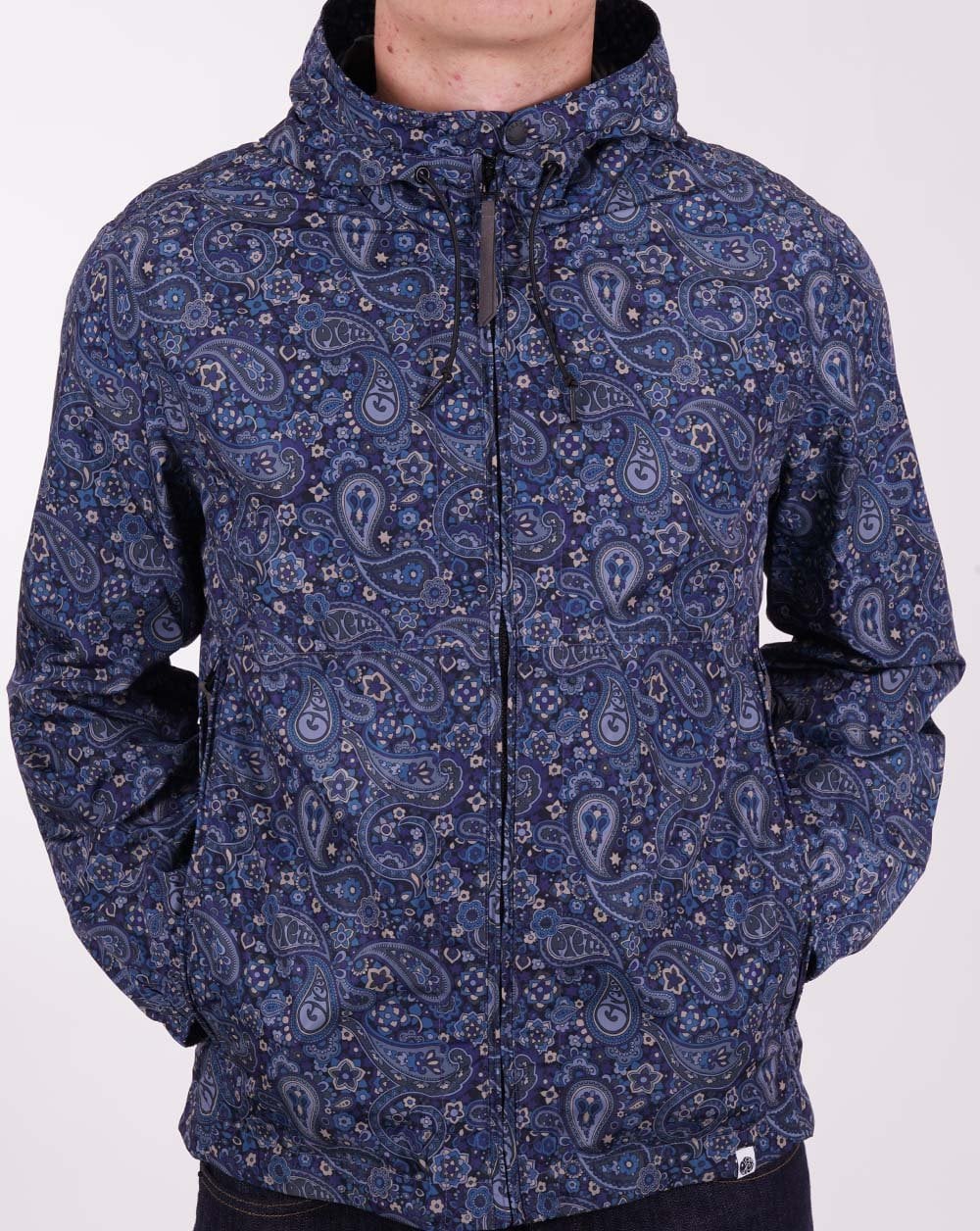 Pretty Green Festival Jacke mit Paisley-Print, Marineblau