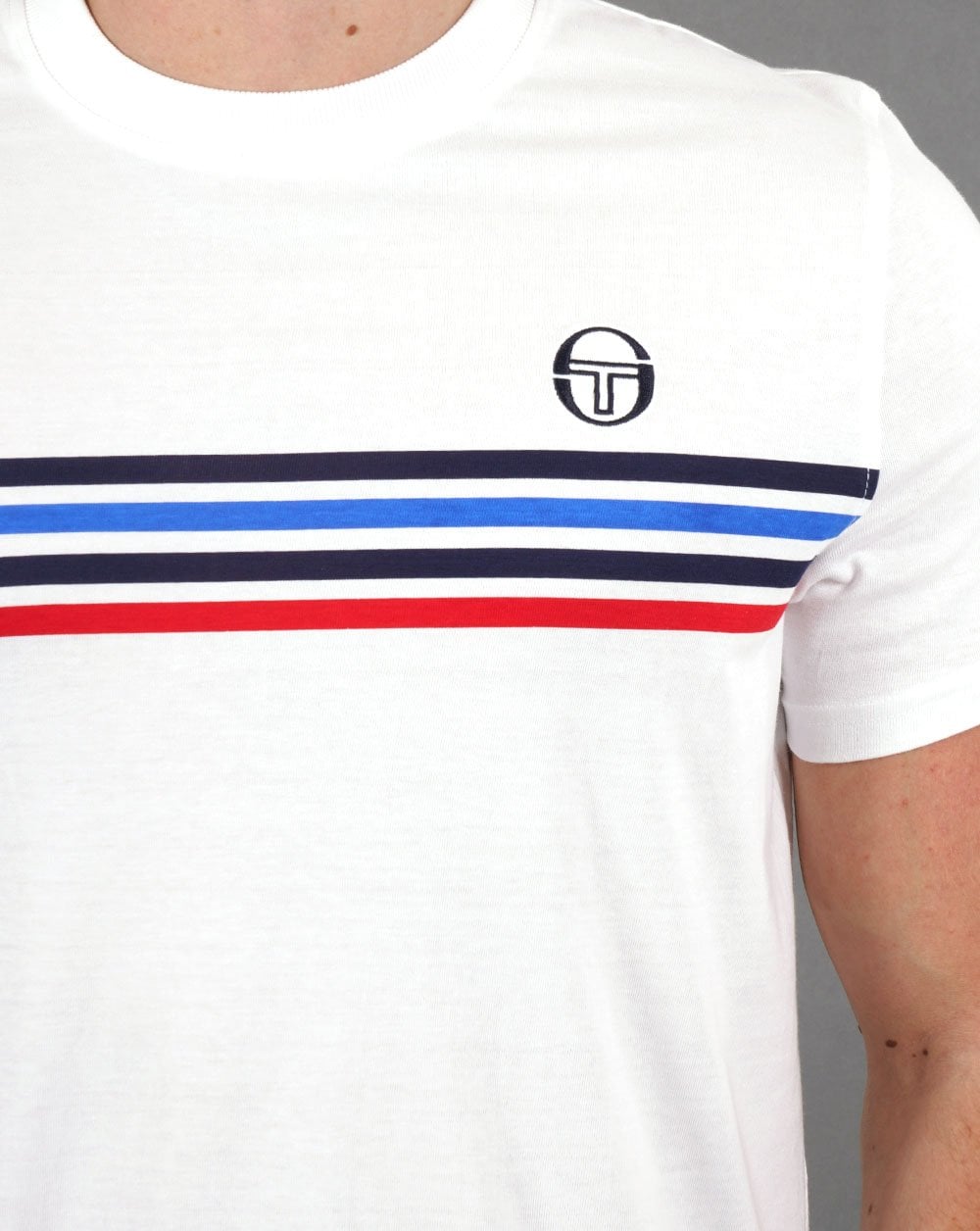 Sergio Tacchini Chest Stripe T Shirt White