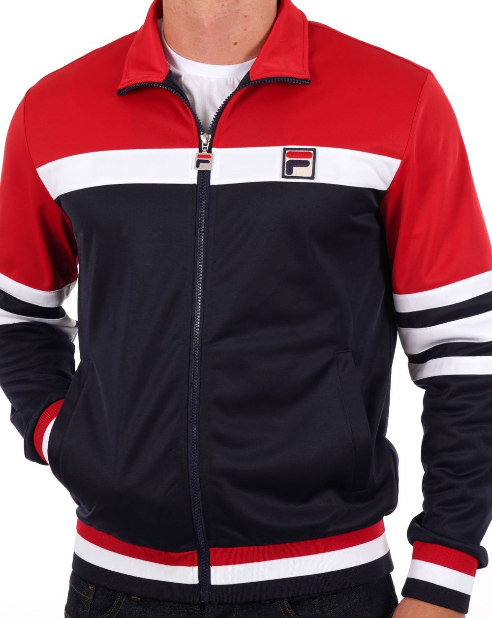 Fila Vintage Courto Business Trainingsjacke Marineblau/Rot/Weiß