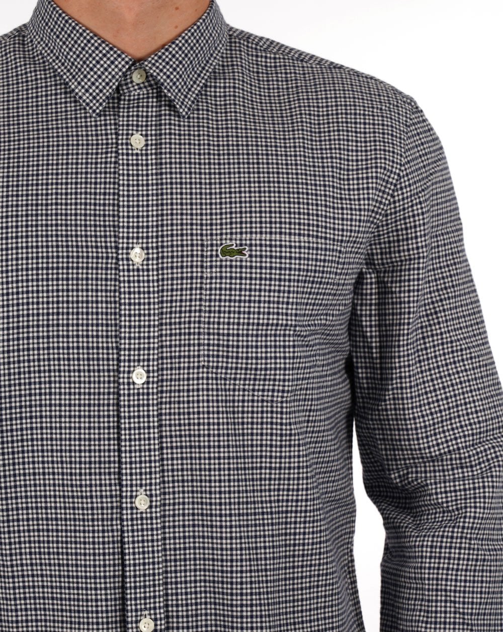 Lacoste Cotton Flannel Check Shirt Navy