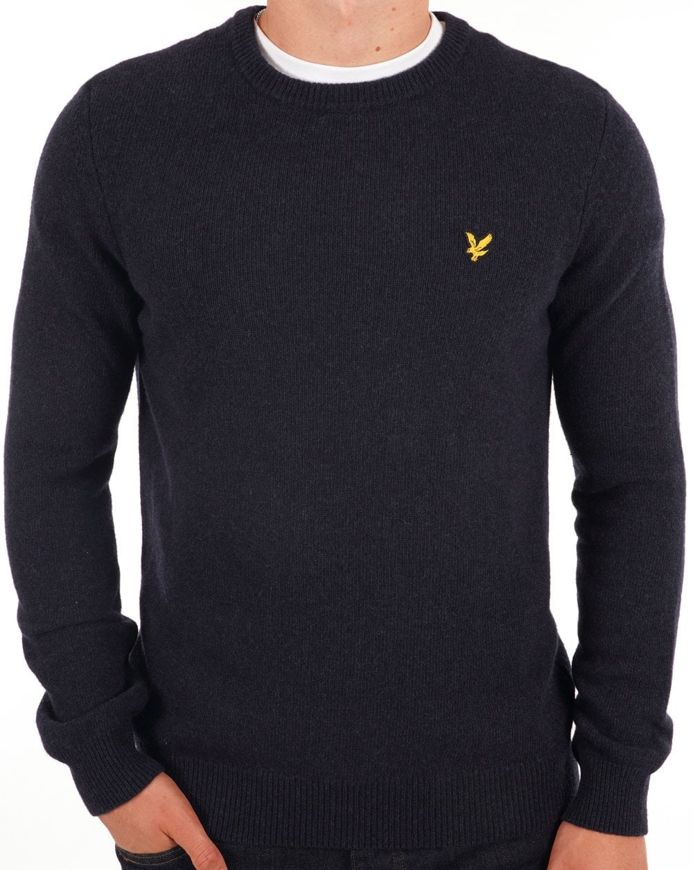 Lyle & Scott Crew Neck Lambswool knit Navy