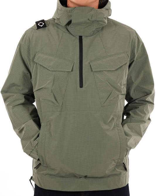 Ma.Strum Ma.strum Nylon Grid Smock Loden Forest