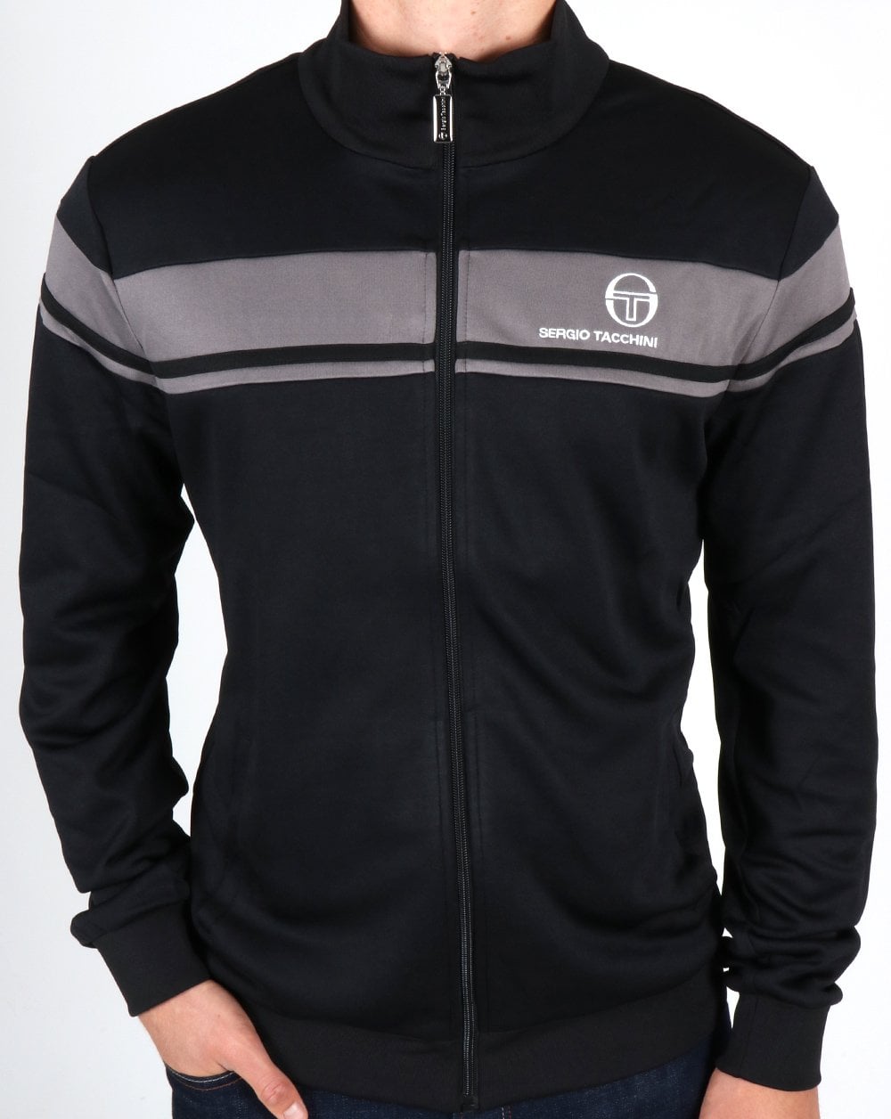 Sergio Tacchini Masters Track Top Black Grey