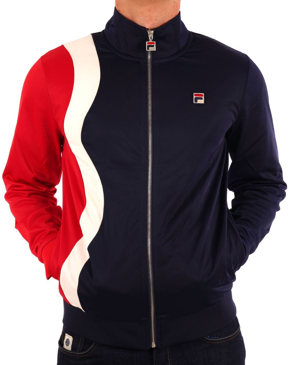 Fila Vintage Max Track Top Navy/Red/Gardenia