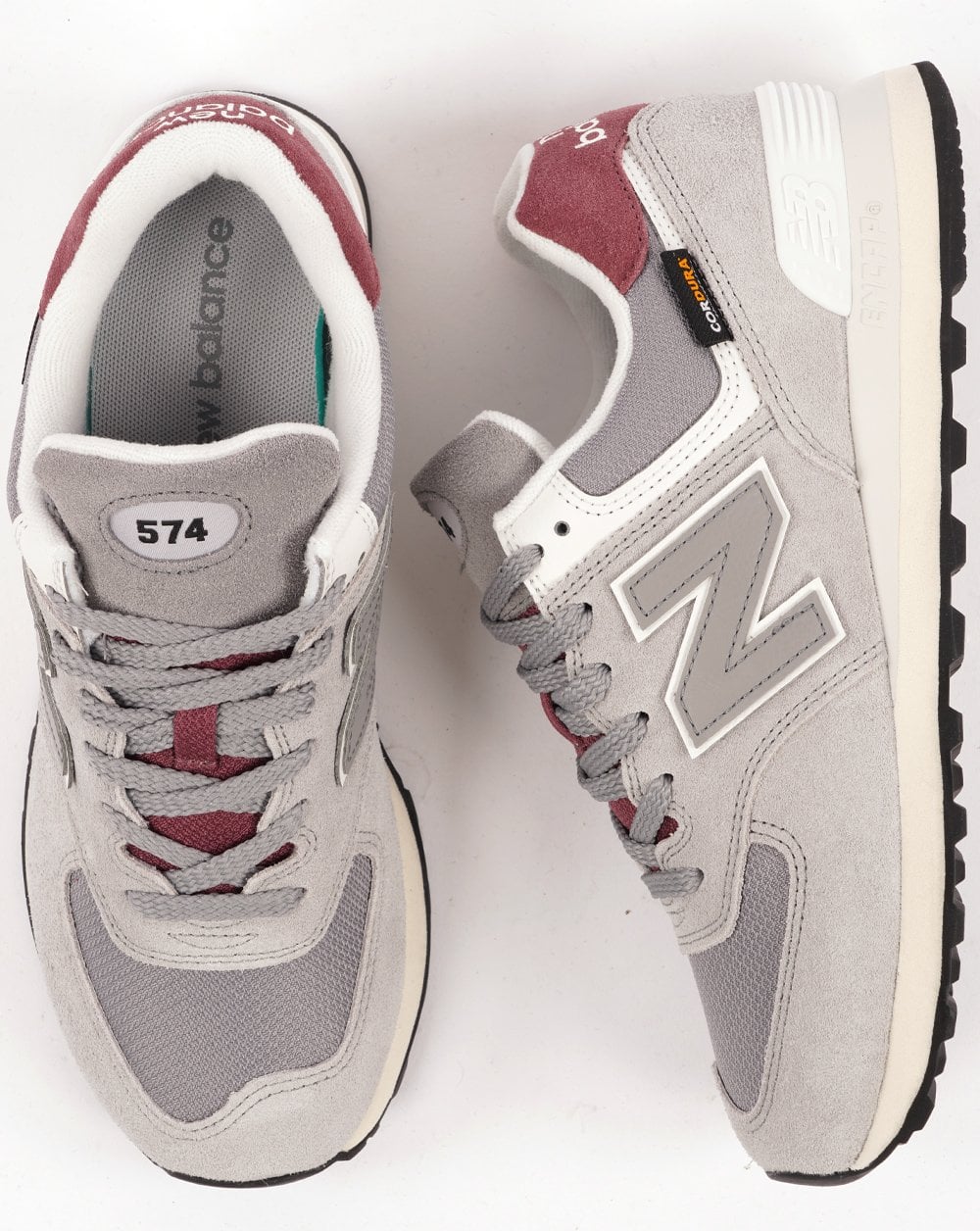New Balance 574 Trainer Weiß/Grau/Rot