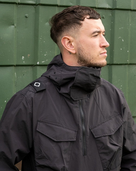 Ma.Strum Ma.strum Nylon Grid Smock Schwarz