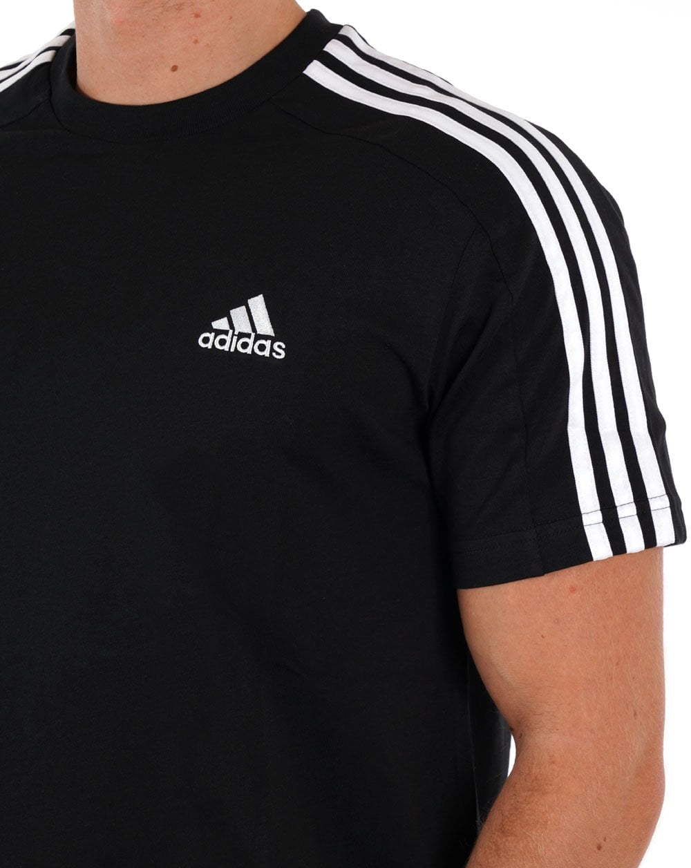Adidas 3-Streifen Sport-T-Shirt Schwarz/Weiß