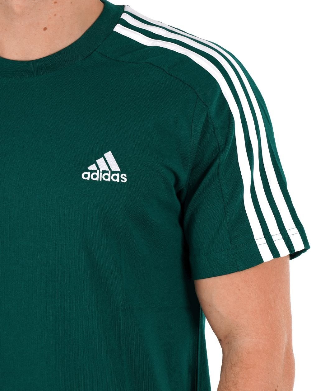 Adidas 3-Streifen-Sport-T-Shirt Collegiate Grün/Weiß