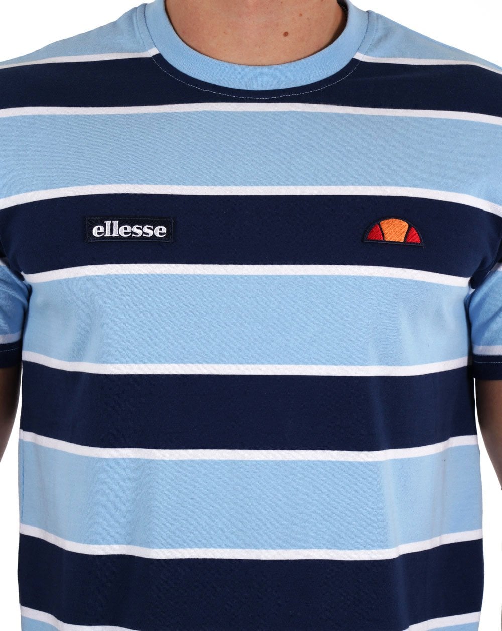 Ellesse – Gestreiftes T-Shirt in Himmelblau