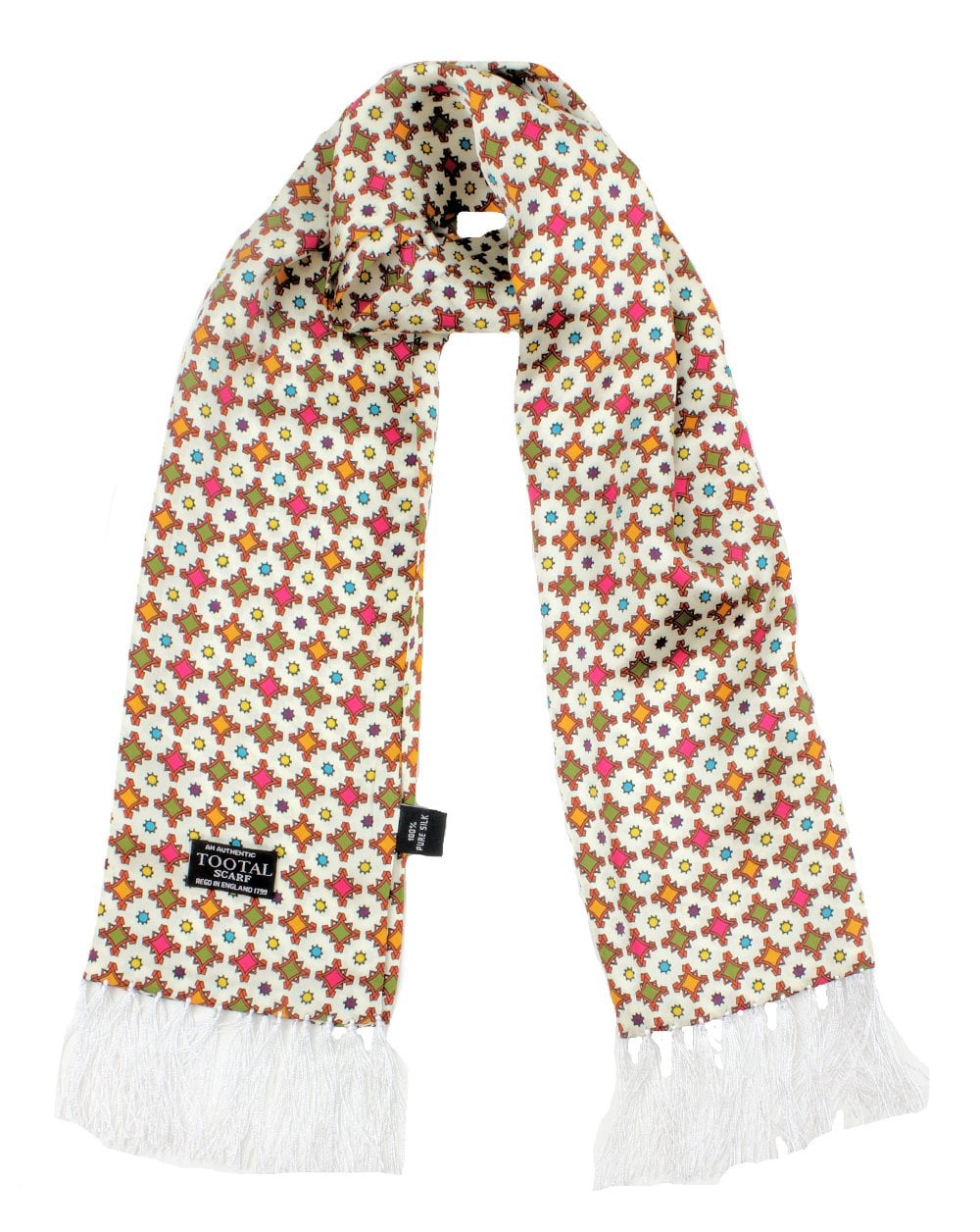 Tootal Cream Geo Print Silk Scarf