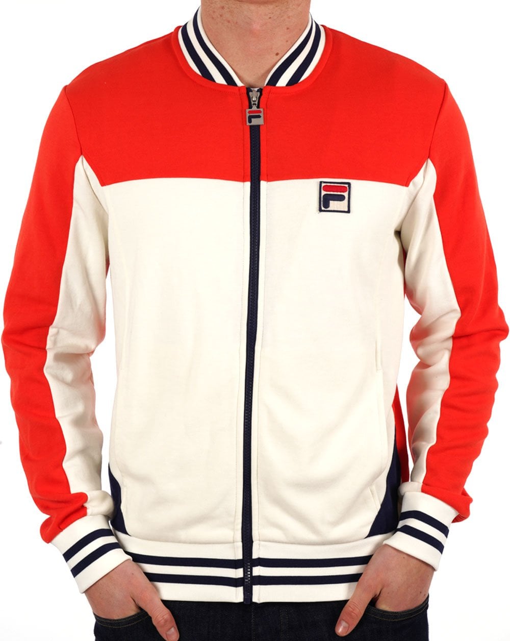 Fila Vintage Tiebreak Trainingsjacke Gardenia / Fila Red