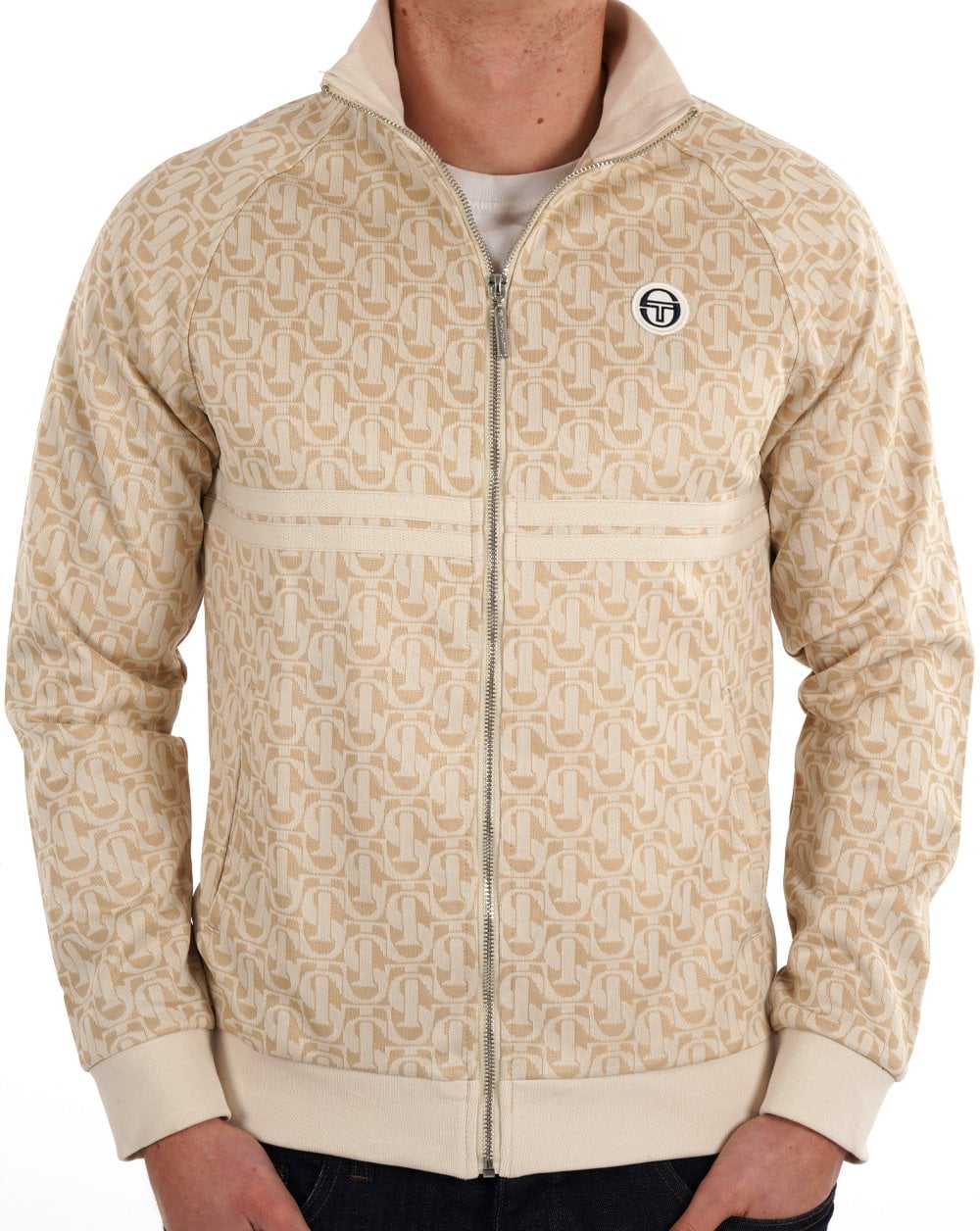 Sergio Tacchini Dallas Monogram Track Top Pearled Ivory