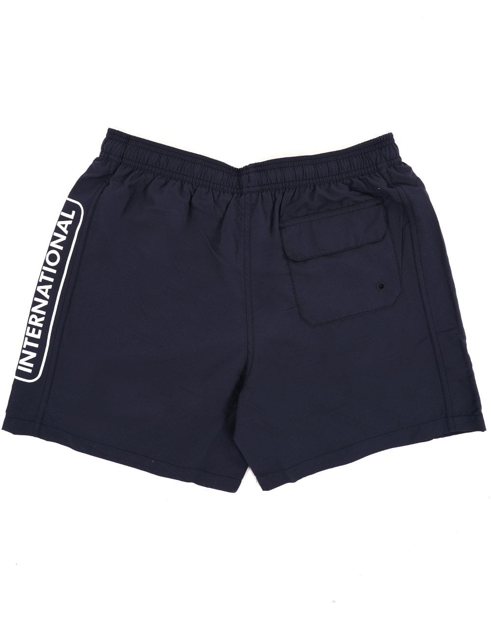 Barbour International Badeshorts mit großem Logo, Marineblau