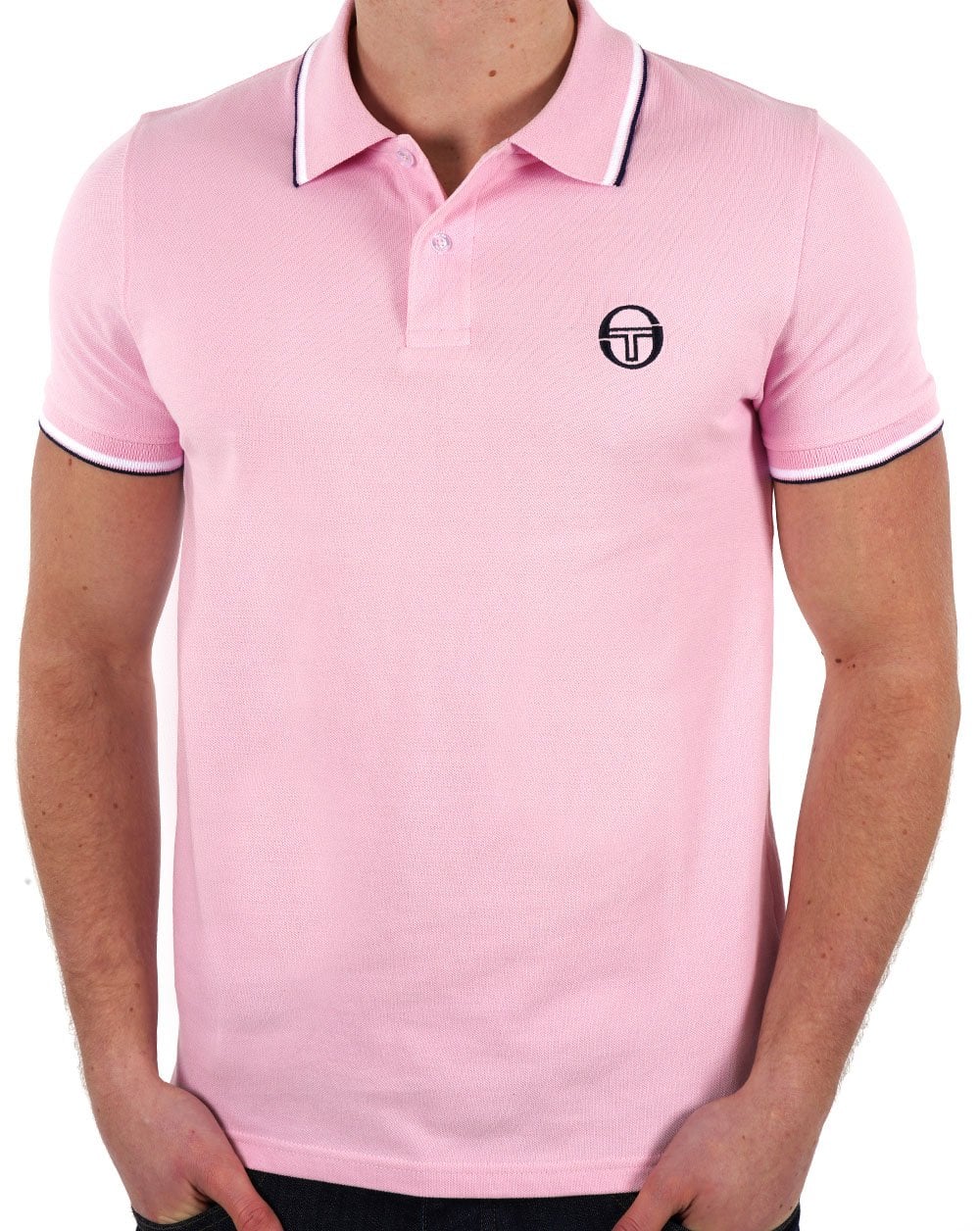 Sergio Tacchini Poloshirt mit Streifen in Rosa