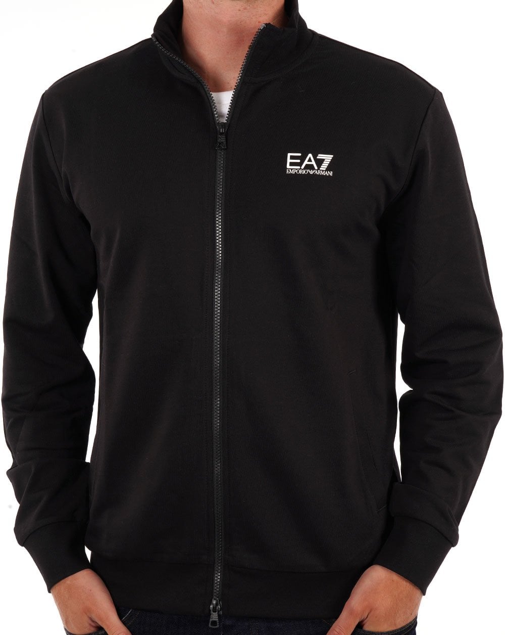 EA7 Emporio Armani Zip Thru Sweatshirt Black/White