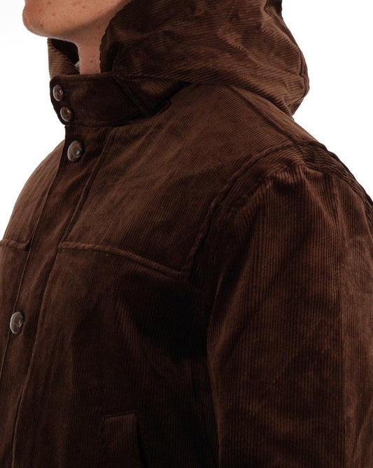 Gabicci Vintage Gabicci Vintage Cord-Parka-Mantel Kakao